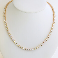 American Jewelry 14k Yellow Gold 18ctw Diamond Riviera Tennis Necklace