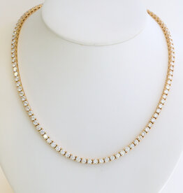 American Jewelry 14k Yellow Gold 18ctw Diamond Riviera Tennis Necklace
