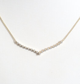 American Jewelry 14k Yellow Gold .42ctw Diamond V Necklace