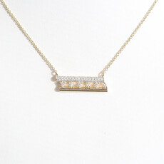 American Jewelry 14k Yellow Gold .26ctw Diamond  Double Bar Necklace