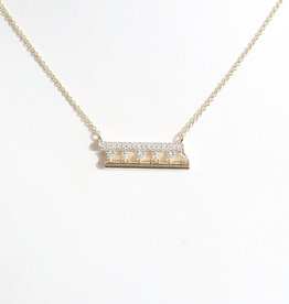 American Jewelry 14k Yellow Gold .26ctw Diamond  Double Bar Necklace