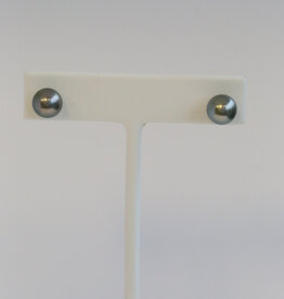 American Jewelry 14k White Gold 8.5-9mm Tahitian Pearl Stud Earrings