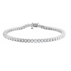 American Jewelry 14k White Gold 2.35ctw Diamond Bezel Tennis Bracelet (7")