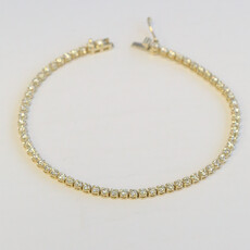 American Jewelry 14k Yellow Gold 1.81ctw Diamond Tennis Bracelet (7")