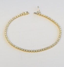 American Jewelry 14k Yellow Gold 1.81ctw Diamond Tennis Bracelet (7")