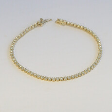 American Jewelry 14k Yellow Gold 1.78ctw Diamond Tennis Bracelet (7")