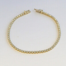 American Jewelry 14k Yellow Gold 1.82ctw Diamond Tennis Bracelet (7")