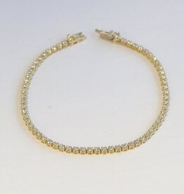 American Jewelry 14k Yellow Gold 1.82ctw Diamond Tennis Bracelet (7")