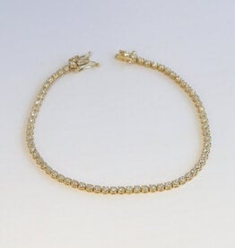 American Jewelry 14k Yellow Gold 1.83ctw Diamond Tennis Bracelet (7")