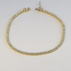 American Jewelry 14k Yellow Gold 1.80ctw Diamond Tennis Bracelet (7")