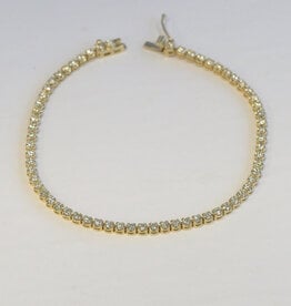 American Jewelry 14k Yellow Gold 1.80ctw Diamond Tennis Bracelet (7")
