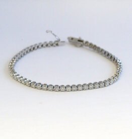 American Jewelry 14k White Gold 2.18ctw Diamond Tennis Bracelet (7")