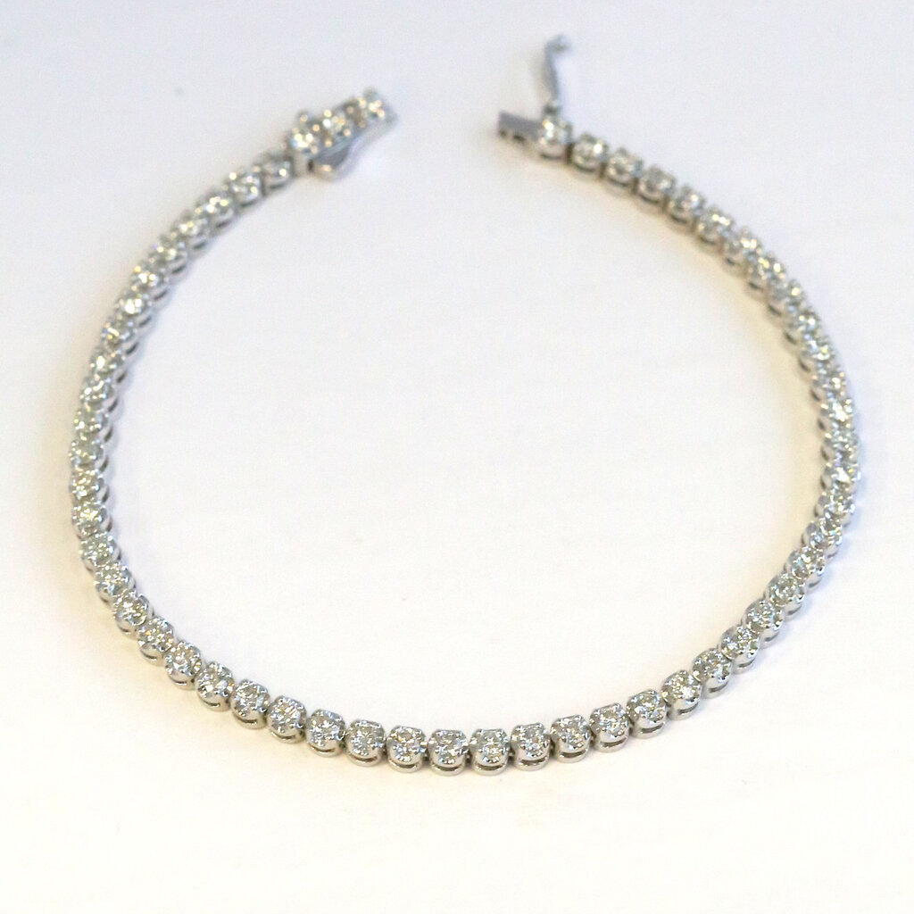 American Jewelry 14k White Gold 2.27ctw Diamond Tennis Bracelet (7")