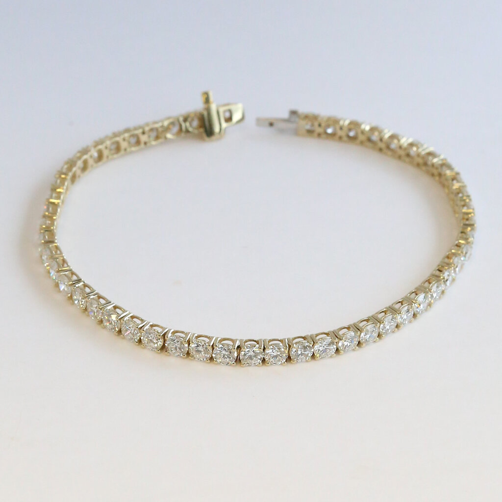American Jewelry 14k Yellow Gold 11.50ctw Lab Grown Diamond Tennis Bracelet
