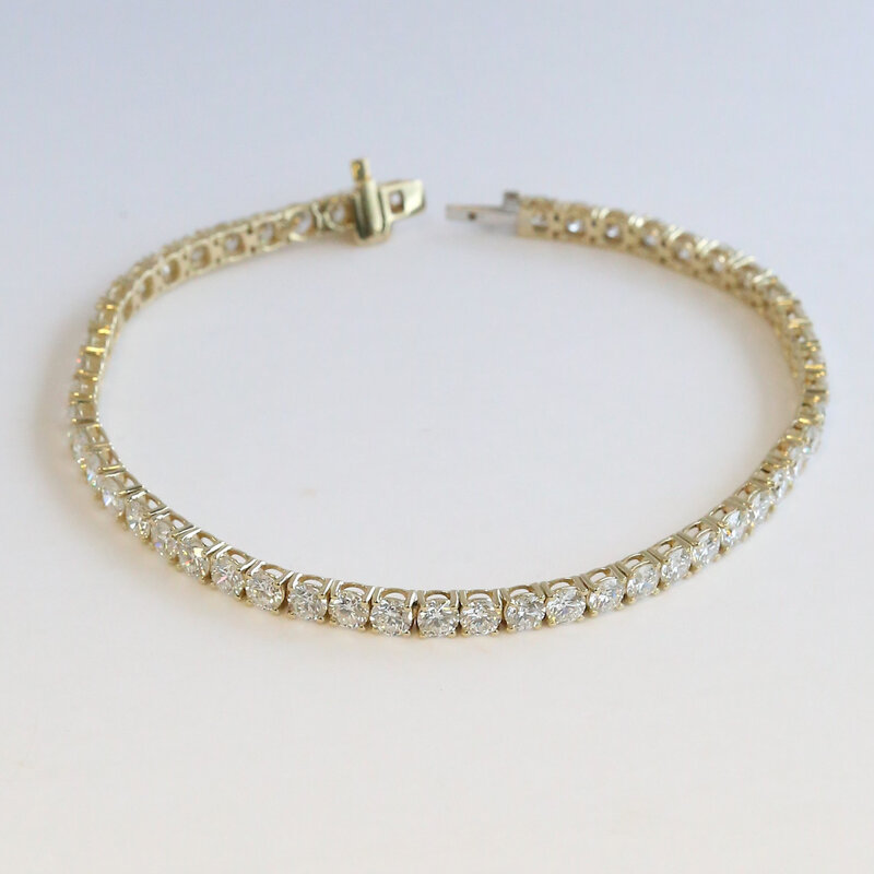 American Jewelry 14k Yellow Gold 11.50ctw Lab Grown Diamond Tennis Bracelet