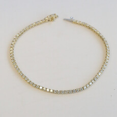 American Jewelry 14k Yellow Gold 3.01ctw Lab Grown Diamond Tennis Bracelet (8")