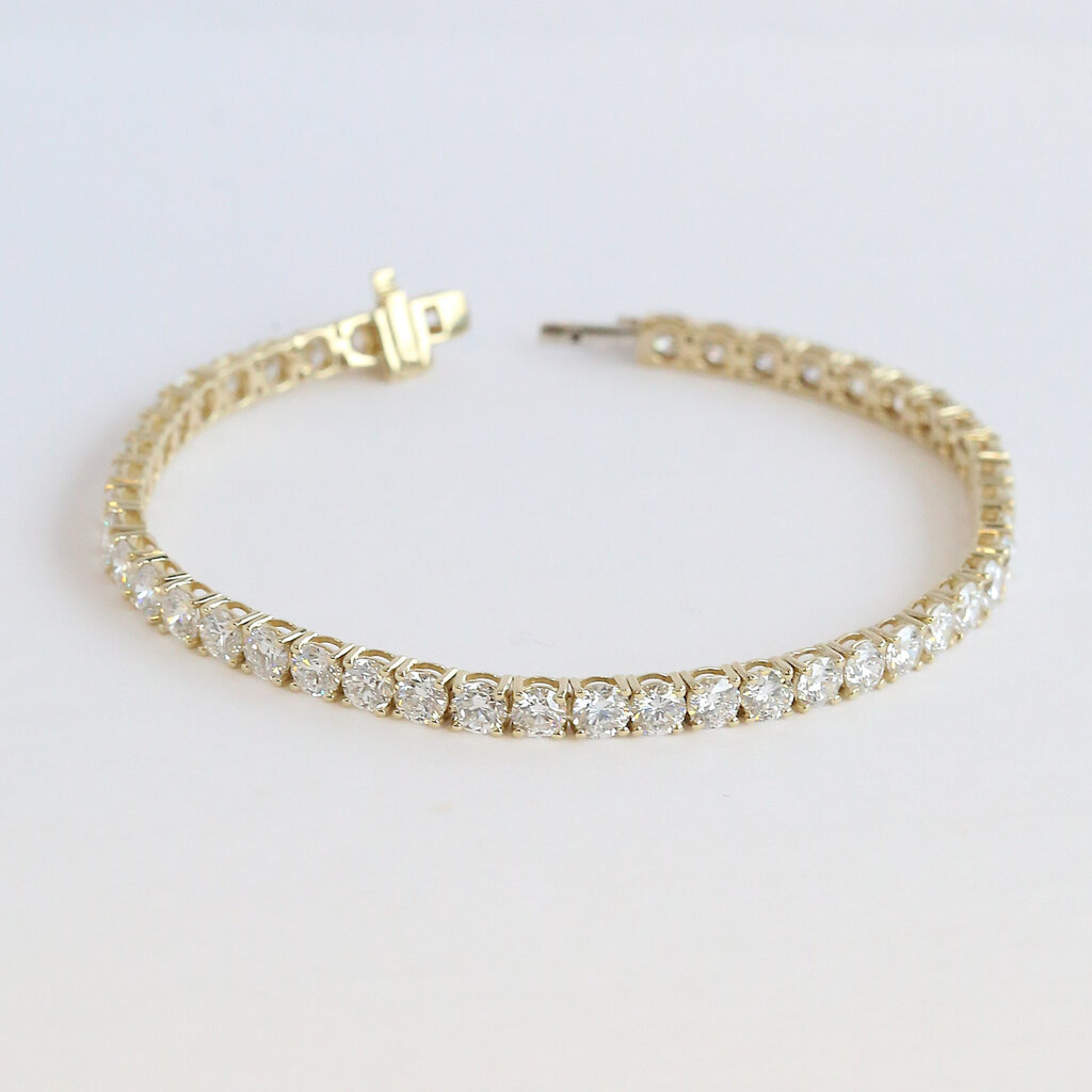 American Jewelry 14k Yellow Gold 10ctw Lab Grown Diamond Tennis Bracelet (8")