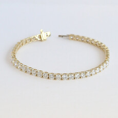 American Jewelry 14k Yellow Gold 10ctw Lab Grown Diamond Tennis Bracelet (8")