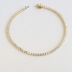 American Jewelry 14k Yellow Gold 3ctw Lab Grown Diamond Tennis Bracelet (8")