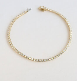 American Jewelry 14k Yellow Gold 3ctw Lab Grown Diamond Tennis Bracelet (8")
