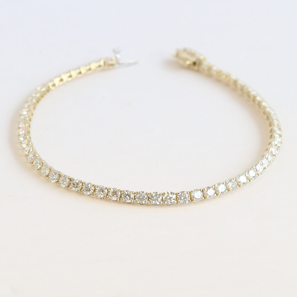 American Jewelry 14k Yellow Gold 5ctw Lab Grown Diamond Tennis Bracelet (8")
