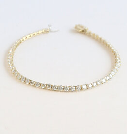 American Jewelry 14k Yellow Gold 5ctw Lab Grown Diamond Tennis Bracelet (8")