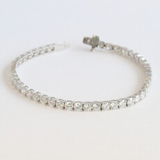 American Jewelry 14k White Gold 10ctw Lab Grown Diamond Tennis Bracelet (8")