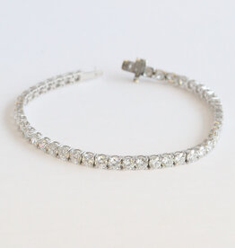 American Jewelry 14k White Gold 10ctw Lab Grown Diamond Tennis Bracelet (8")