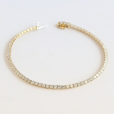 American Jewelry 14k Yellow Gold 3ctw Lab Grown Diamond Tennis Bracelet (8")