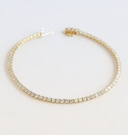 American Jewelry 14k Yellow Gold 3ctw Lab Grown Diamond Tennis Bracelet (8")