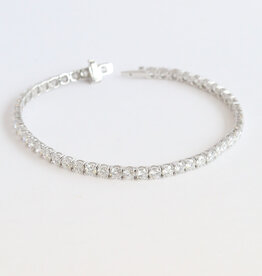 American Jewelry 14k White Gold 7ctw Lab Grown Diamond Tennis Bracelet (8")