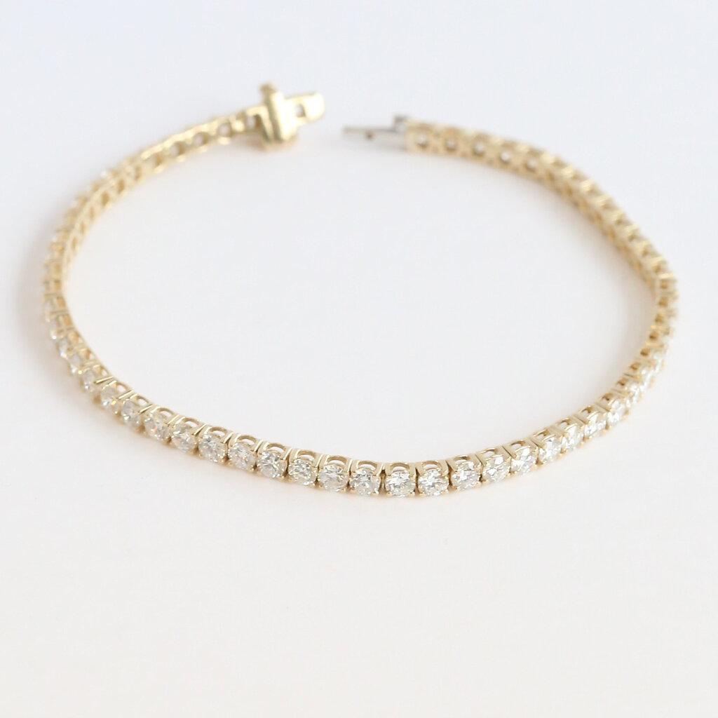 American Jewelry 14k Yellow Gold 5ctw Lab Grown Diamond Tennis Bracelet (8")