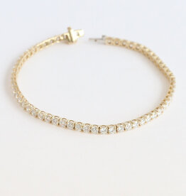 American Jewelry 14k Yellow Gold 5ctw Lab Grown Diamond Tennis Bracelet (8")