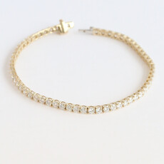 American Jewelry 14k Yellow Gold 5ctw Lab Grown Diamond Tennis Bracelet (8")