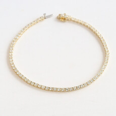 American Jewelry 14k Yellow Gold 3ctw Lab Grown Diamond Tennis Bracelet (8")