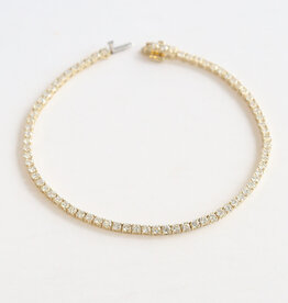 American Jewelry 14k Yellow Gold 3ctw Lab Grown Diamond Tennis Bracelet (8")