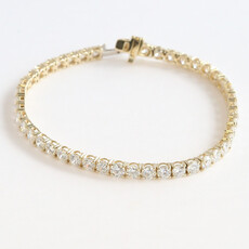 American Jewelry 14k Yellow Gold 10ctw Lab Grown Diamond Tennis Bracelet (8")
