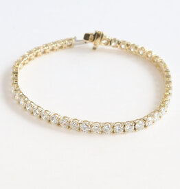 American Jewelry 14k Yellow Gold 10ctw Lab Grown Diamond Tennis Bracelet (8")