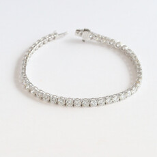 American Jewelry 14k White Gold 10ctw Lab Grown Diamond Tennis Bracelet (8")