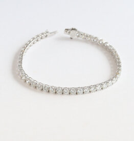 American Jewelry 14k White Gold 10ctw Lab Grown Diamond Tennis Bracelet (8")