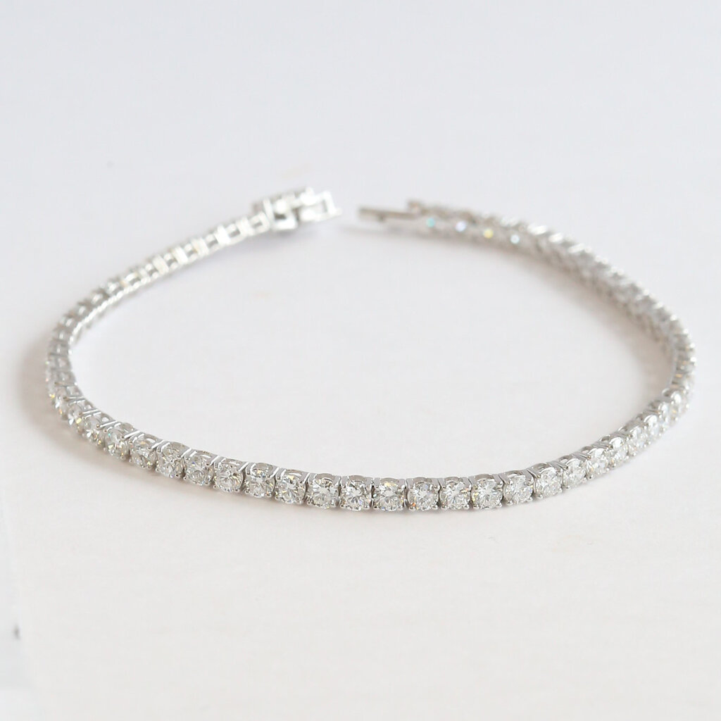 American Jewelry 14k White Gold 5ctw Lab Grown Diamond Tennis Bracelet (8")