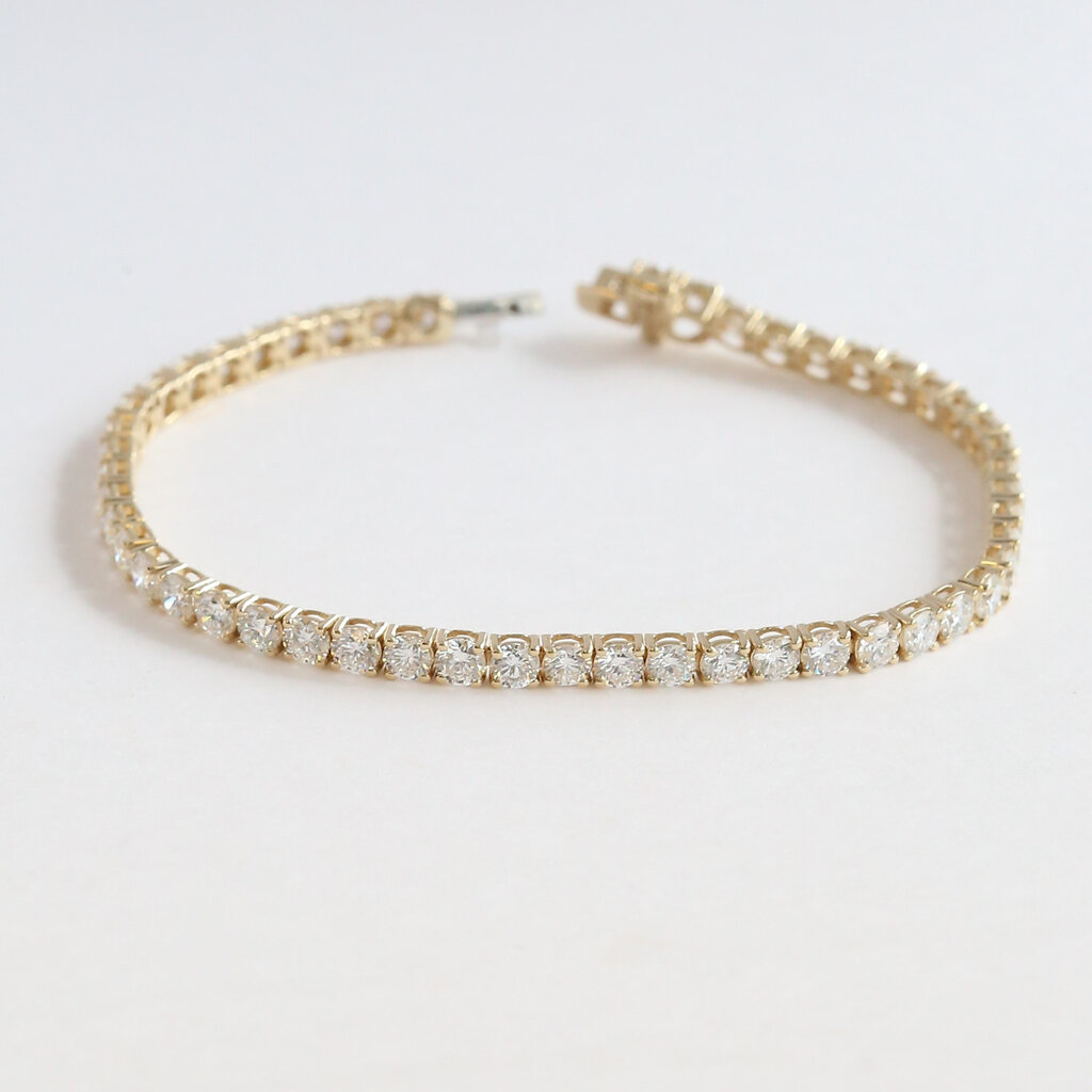 American Jewelry 14k Yellow Gold 7ctw Lab Grown Diamond Tennis Bracelet (8")