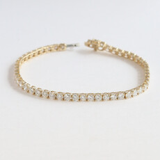 American Jewelry 14k Yellow Gold 7ctw Lab Grown Diamond Tennis Bracelet (8")