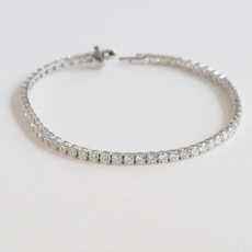 American Jewelry 14k White Gold 5ctw Lab Grown Diamond Tennis Bracelet (8")