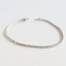 American Jewelry 14k White Gold 3ctw Lab Grown Diamond Tennis Bracelet (8")