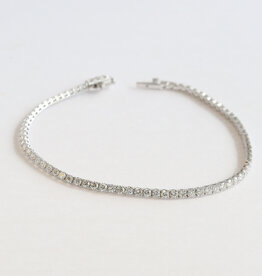 American Jewelry 14k White Gold 3ctw Lab Grown Diamond Tennis Bracelet (8")