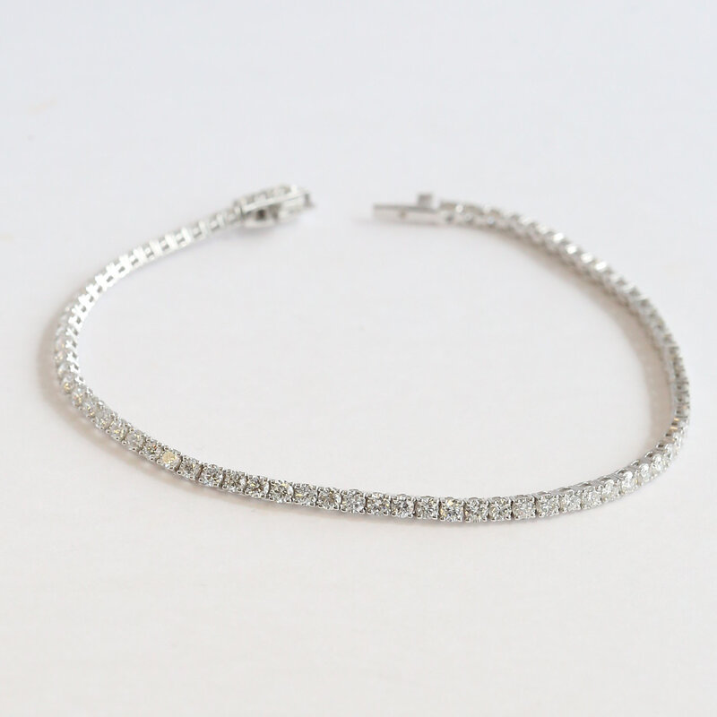 American Jewelry 14k White Gold 3ctw Lab Grown Diamond Tennis Bracelet (8")