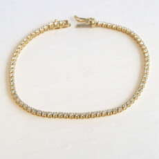 American Jewelry 14k Yellow Gold 1.48ctw Diamond Tennis Bracelet (7.5")