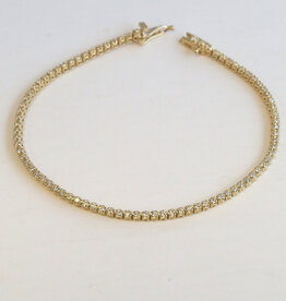 American Jewelry 14k Yellow Gold 1.04ctw Diamond Tennis Bracelet (7.5")