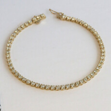 American Jewelry 14k Yellow Gold 2.10ctw Diamond Tennis Bracelet (7.5")